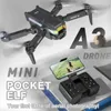 Mini drone A3, fotografia aerea HD, luce abbagliante ad altezza fissa, giocattolo aereo pieghevole volante telecomandato