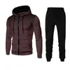 Tute da uomo Uomo Autunno Inverno Felpa con cappuccio Pantaloni Abito Chiusura con cerniera Elastico traspirante in vita con coulisse Pantaloni sportivi Cappotto Set Abbigliamento