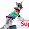 Diseñador ropa para perros ropa para perros de invierno suéter de perro cálido suave otoño de invierno cuello encajado de cachorros clásicos letras estampadas para perros con mangas l a927