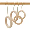 Hangers Loop Hanger Creative Multi-function Double-headed Sturdy Durable S-shaped Wholesale Hook Ring Hat Clip Wooden Circle Wood