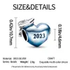 Sterling Blue 2023 Graduation Heart Charm Fit armband Sier Original Charms för smyckenillverkning