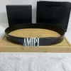 Ceinture Armiri de luxe de styliste pour hommes, boucle classique, large bracelet en cuir souple, pantalon polyvalent, ceinture avec boîte à logo