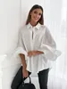 Blouses Femmes Chemises 2024 Automne Chemisier Blanc Pour Femmes Élégant Élégant À Manches Longues Col Rabattu Chemise Noire Femme Tops Vêtements