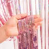 Party Decoration 2PCS Curtains Glitter Foil Tassel Backdrop Ribbon Background Birthday Wedding Celebration Decorations