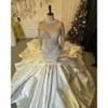 見事なブライド2024白いファッションアフリカン女性花嫁のための人魚のウェディングドレス