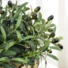 Decorative Flowers Artificial Olive Green Leaves Tree Branches Spring Fruit Plants Po Prop Home Wedding Bouquet Silk Flower Decortion