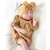 Однотонные детские повязки на голову, мягкие эластичные нейлоновые повязки для волос с бантиками для новорожденных девочек-малышей — упаковка из 6 шт.