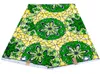 Afrikanischer Stoff mit grünen Blumen, hochwertig, 100 % Polyester, garantiert echtes Wachs, Ankara-Stoff, Material zum Nähen von Kleidung 1643884