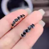 Cluster Rings 925 Sterling Silver Eternity Ring Natural Black Spinel Engagement Half Women Promise