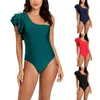 Maillots de bain pour femmes 2023 Sexy volants une pièce maillot de bain épaule femmes solide sensuel maillots de bain maillot de bain Monkini