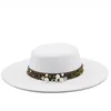 Bérets femmes laine feutre chapeaux blanc 9.5 cm large bord Fedoras pour la fête de mariage porc tarte Fedora chapeau disquette Triby