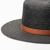 Berets 202406-HH5112 Sommer handgemachte schwarze Stroh klassische Fedoras Cap Männer Frauen Freizeit Panama Jazz Hut