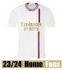 23 24 Lyon Jersey Maillot de Foot Caquerret OL 2023 2024 Camisa de futebol em casa Aouar Barcola Castello Jr Cherki Boateng Dembele