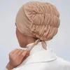 Berets Women Solid Color Mesh Bandage Bottoming Hat Breathable Elastic Belt Cap Scarf Headscarf Guy Hairband