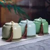Exquis chinois en céramique thé Caddy multifonctionnel stockage thé étain Vintage porcelaine scellé pot thé ensemble cuisine conteneur 240119