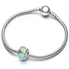 Abalorio curvo de cristal de Murano multicolor de plata de ley para pulsera, dijes originales de plata para fabricación de joyas