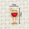 Charms 15st Fashion High Foot Wine Cup Eloy Emamel Pendant Colorf Charm Elegant DIY Halsband Armbandörhängen Keychain Drop Deliver DHBO5