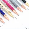 Kawałek Lytwtw Ballpoint Pen Oil Metal Metal Office Dostarcza papiery papiernicze Spinning Rose Gold Gift Cute Clip Glitter