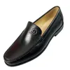 Robe chaussures classique design italien hommes mocassins en métal noir en cuir véritable sans lacet pour hommes décontracté affaires conduite formelle