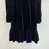10062 XL 2024 Runway Dress Spring Summer Dress Black Crew Neck varumärke samma stil kvinnor klänning mode hög kvalitet weilag846