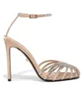 العلامة التجارية الصيفية الفاخرة Alevi Milano Sandals Shoes Lady Penelope High Heel Crystal Strappy Party Wedding Sexy Women Walking EU35-42
