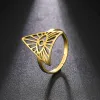 Всеведущий глаз Бога кольцо для женщин 14-каратного желтого золота цвет регулируемые кольца магия ведьма амулет защита ювелирные изделия подарок