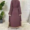 Vêtements ethniques Abayas musulmans du Moyen-Orient pour les femmes brodées Kaftan Dubaï Turquie Abaya Islam Robe Kimono Maroc Cardigan islamique