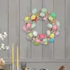 Decorative Flowers 16inch Colorful Easter Egg Wreath Decoration Welcome Sign Artificial For Entryway Sturdy Accessories Multifunctional