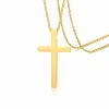 GRAND COLLIER CROIX POUR HOMMES PENDENTIF EN OR JAUNE 14K BIJOUX FEMMES 6171