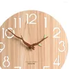 Duvar Saatleri Ahşap Saat Saati Dekorasyon Ev Teslim Hediyeleri Arap Numaraları 12inch