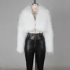 Damenjacken Winter Kunstpelz Langarm Abgeschnittene Jacke Frauen Umlegekragen Crop Tops Mode Y2k Streetwear Kleidung