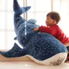 50/100cm漫画青いサメのぬいぐるみぬいぐるみおもちゃ大きな魚の柔らかい動物枕人形誕生日プレゼント240118