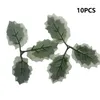 Decorative Flowers 10pcs Christmas Artificial Three-leaves 12cm Decor Xmas Tree Year Party Wedding Bouquet Home Flower Fake Plant Potting