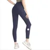 LU- Leggings de ioga femininos shorts cortados roupas femininas esportivas calças femininas exercício fiess desgaste meninas leggings de corrida academia slim fit calças alinhadas S-xxxl