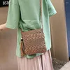 Heuptassen Boho Retro Crossbody Tas Natuurlijk strogeweven strand Uitgeholde kwast Schouderpakket Etnische stijl Kraal Versier handtas