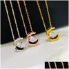 ペンダントネックレスデザイナーラグジュアリー925 Sterling Sier Necklace French Brand Classic Water Ice Moon Ling GEシングルダイヤモンドトリコロール女性DHWL4