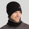 Boinas 2pcs/conjunto de chapéu de malha Proteção de lenço de lenço Defesa à prova de frio elástico