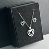 Halskette Ohrringe Set 20 satz/los Edelstahl Silber Farbe Herz Herzschlag Anhänger Kette Stud Ohrring Für Frauen Schmuck Großhandel