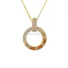 Circle Pendant Gorgeous Solid Gold Diamonds Paved Necklace