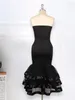 Plus Size Dresses Midi Black Strapless Sexy Evening Birthday Event Party Gowns For Women Tube Tops Outfits Summer 2024