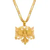 ألبانيا إيجل 14 كيلو أصفر قلادة الذهب القلادة للرجال النساء الفضة اللون/اللون الذهبي المجوهرات الألبانية العرقية كوسوفو