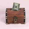 Box Holz Schatz Bank Lagerung Truhe Sparschwein Holz Vintage Geld Münze Lock Boxen Schmuck Sparen Piraten Organizer Dekorative Geschenk 240118