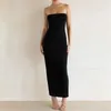 Casual Dresses Y2k Women Summer Strapless Dress Solid Color Off Shoulder Sleeveless Bodycon Going Out Evening Party