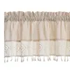 Curtain Rod Pocket Burlap Curtains Short Tier Drapes Retro Barn Door Valances For Bedroom Kitchen Small Window Decoration