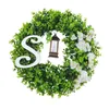 Fiori decorativi ghirlanda per porta d'ingresso decorazioni natalizie 17,7" con luce realistica finta verde per caminetti portico feste corridoio finestra