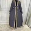 Vêtements ethniques Abayas musulmans du Moyen-Orient pour les femmes brodées Kaftan Dubaï Turquie Abaya Islam Robe Kimono Maroc Cardigan islamique