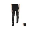 Jeans pour hommes Bleu / Noir Détruit Slim Denim Droit Biker Pantalon Skinny Hommes Ripped 28-38 Drop Livraison Vêtements Vêtements Dhetw