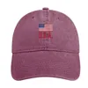 Ball Caps Flag Of The United States America Grunge Look. Cowboy Hat Rave Streetwear Elegant Women'S Hats Men'S