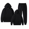 Survêtements pour hommes Hommes Ensembles Sweat à capuche Pantalon Deux pièces Casual Couleur Solide SweatSuit Mode Sportswear Marque Ensemble Survêtement Mâle P857