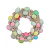 Decorative Flowers 16inch Colorful Easter Egg Wreath Decoration Welcome Sign Artificial For Entryway Sturdy Accessories Multifunctional